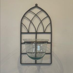 Elegant Black Wall Sconce with Glass Bowl